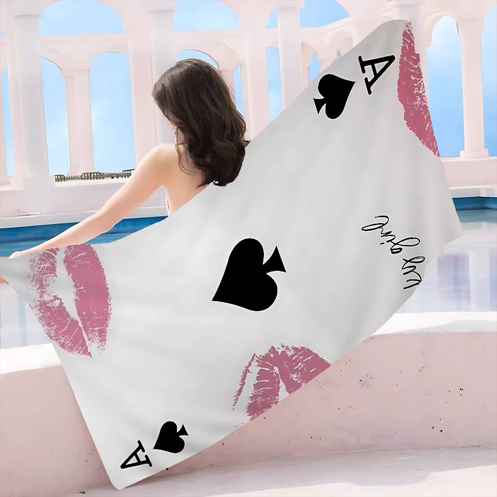 Ace of Spade Microfiber Beach Towel Absorbent Quick Dry Soft Yoga Swimming Resort Mountain Climbing Towel