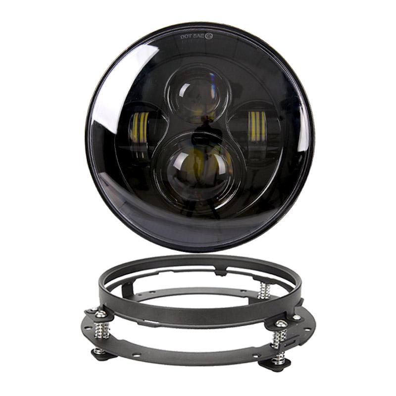 For Harley Touring Road King Street Glide Motorcycles Accessories Headlight 7" Black LED Projector Headlight 4.5" Fog Lamp