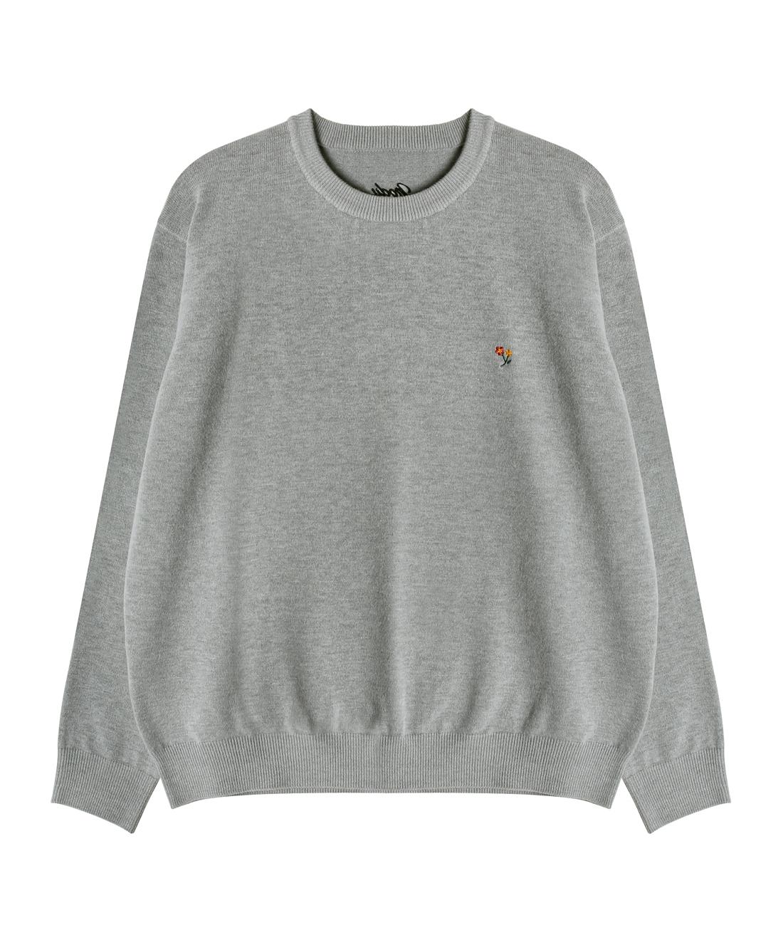 Nod You Signature Flower Soft Knit [Gray] L