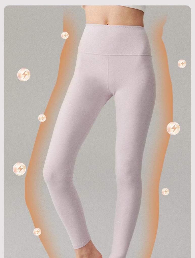 Women's High Waist Fleece-Lined Stretchy Warm Leggings - Acrylic Antibacterial, Slim Fit, Thickened for Autumn