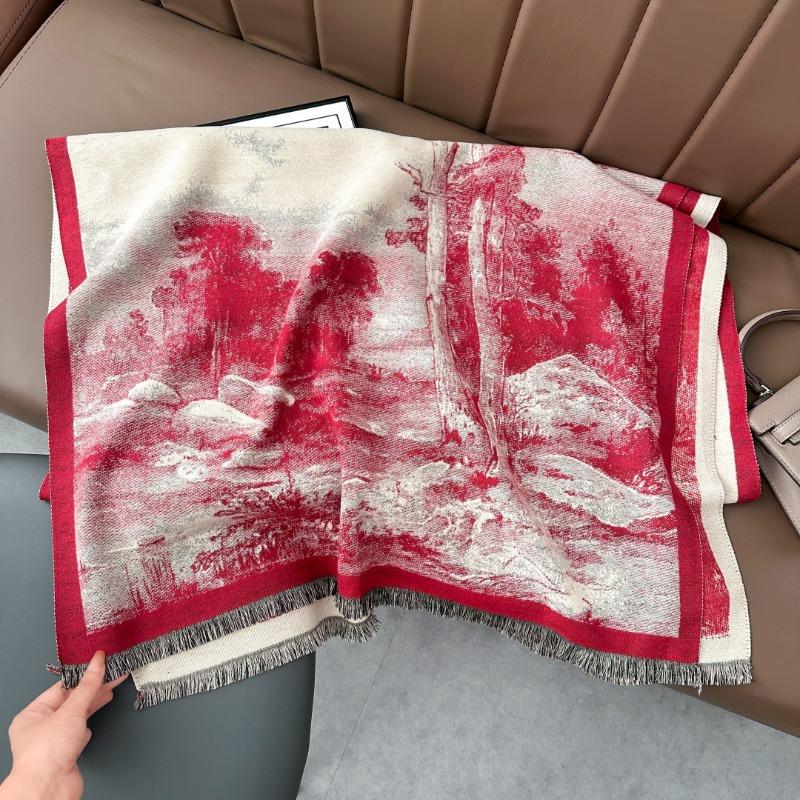 Autumn and winter retro scarf women's new temperament high sense imitation cashmere scarf versatile warm shawl