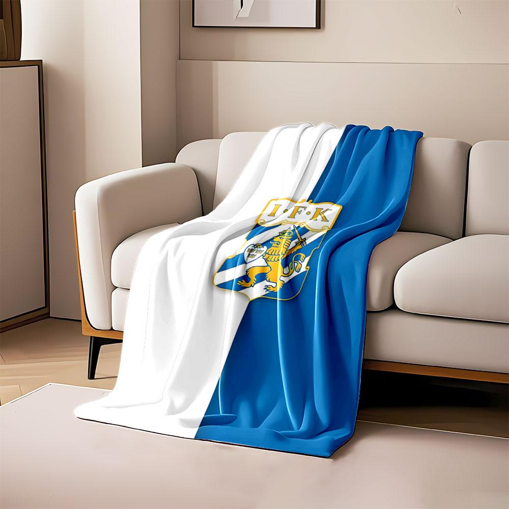 Blue and White Lion Emblem print blanket soft and cozy perfect for the living room bed sofa or a nap,gift