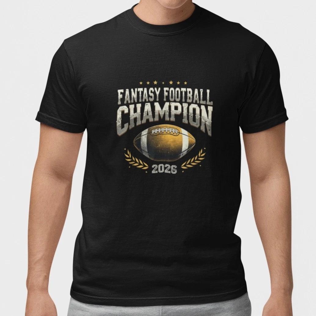 Fantasy Football Champion 2026 T Shirt League Winner Gift Football Fan Tee M