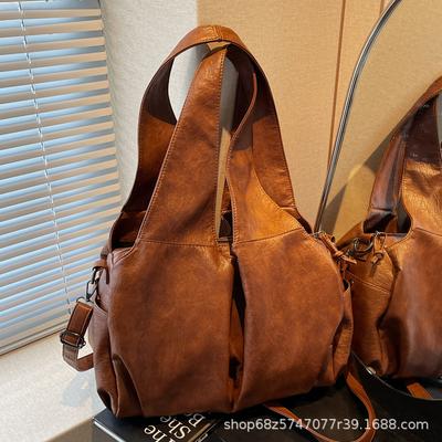 Popular 2025 New Large Capacity Underarm Bag Shoulder Bag Soft Surface Casual Retro Handbag Tote Bag Women
