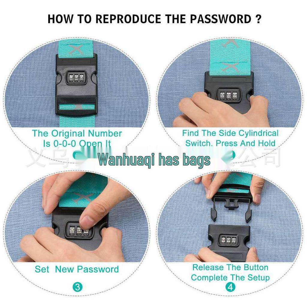 Conjunto Duplo de Cintas de Bagagem: Brilha no Escuro, Alças Removíveis com Fechadura de Combinação