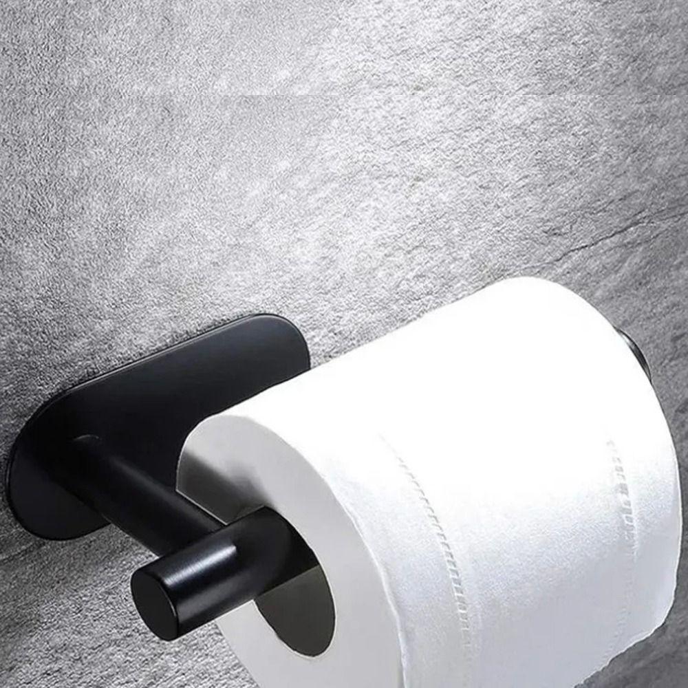 No Hole Punch Paper Towel Holder Self Adhesive Roll Paper Storage Rack Bathroom