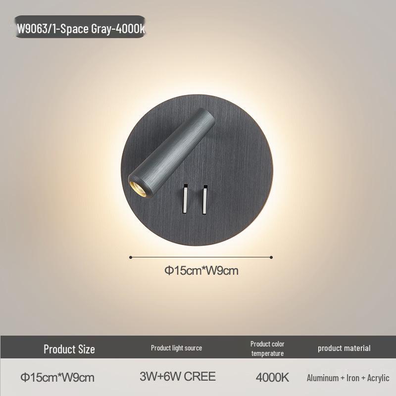 Rotatable Nordic Minimalist Wall Lamp - Eye-Protection Reading Light for Bedroom & Study