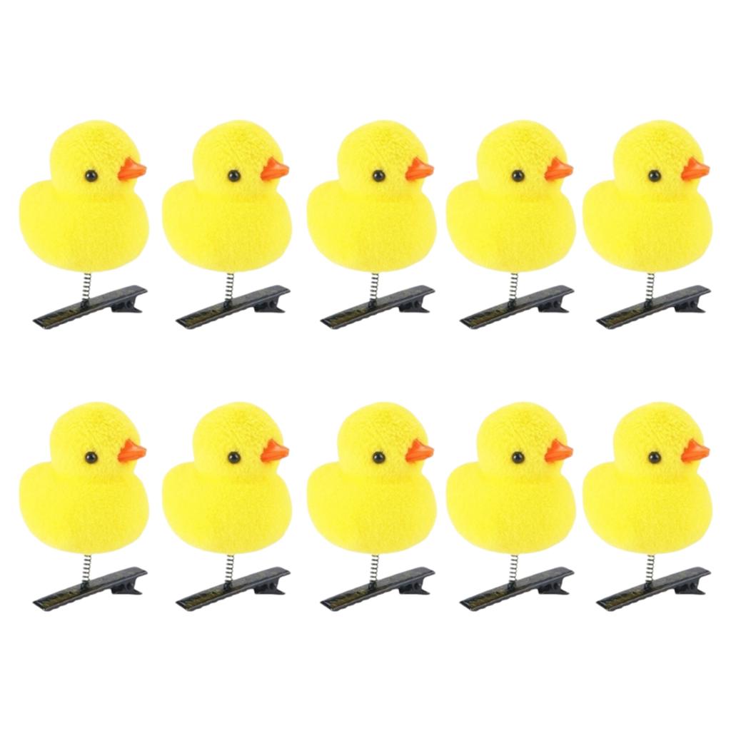 Set of 10 Little Yellow Duck Hairpin 3D Headset Clip Cute Hairpins Fashionable DIY Duckbill Clip for Headwear Enthusiast