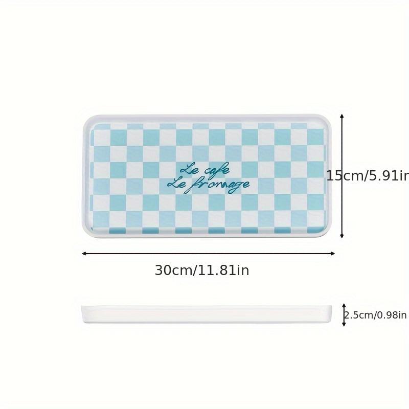 

Chessboard Tray, Tea Tray, Light Luxury Dessert Plate, High Aesthetic Value, Melamine Rectangular Ins Style, Home Desktop Storage синий