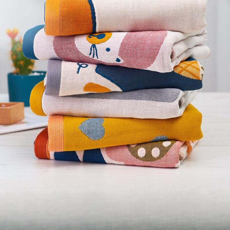 Pure Cotton Bath Towel - Four Layer Cotton Gauze Large Towel 70 X 140cm, Soft Absorbent for Bathing Shower