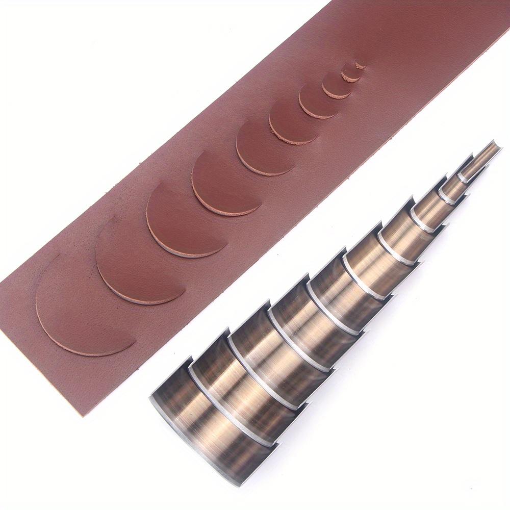 10pc Half Circle Punching Die, Belt Tail Puncher, Leather Bag Shoulder Tail Punching Tool, C-Type Hole Cutting Die Head Mold