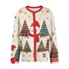 Women's Christmas Print Cardigan Long Sleeve Open Front Jacket for Holiday Party and Everyday Wear