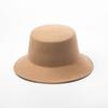 Autumn and winter new fashion woolen basin bucket hat women's casual simple concave felt top hat tide
