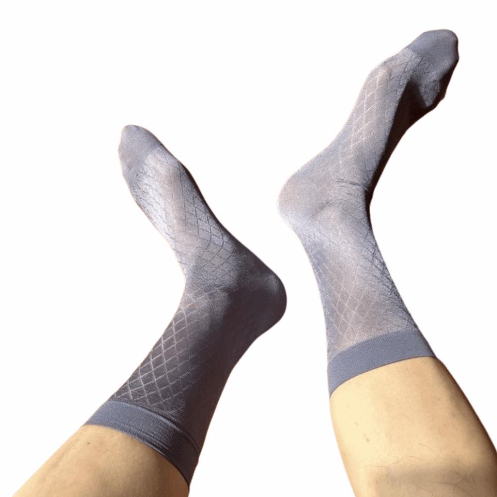 Grid Dress Socks Strip Thin Socks Elastic Men's Socks  Gentlemen