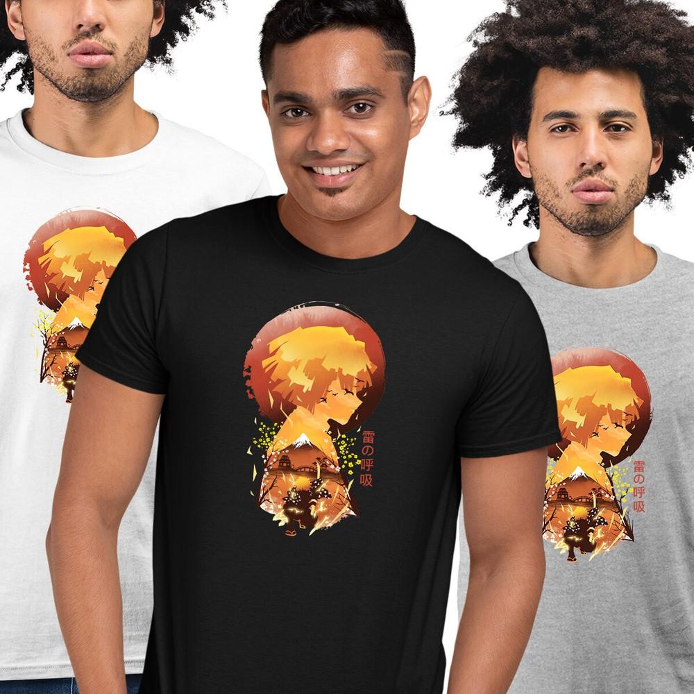 Zenitsu Demon Slayer Kimetsu Yaiba Manga T-shirts Adulte Enfant Cadeau Film