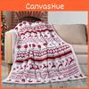 Double Plush Blanket With Christmas Snowflake Elk Printing Design Daily For
