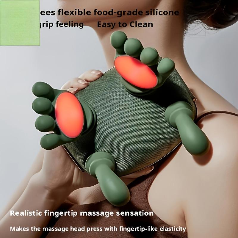 Master's Hand Shoulder Neck Massager, Elephant Technique, Hot Compression, Relaxation, Cervical Vertebrate Muscle, and Neck Massage Device, Kneading