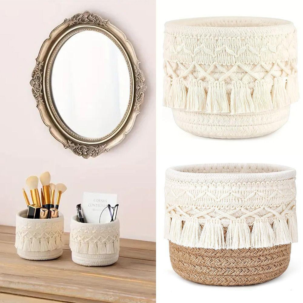 Cotton Rope Desktop Storage Basket White Coffee Snacks Box Home Decoration