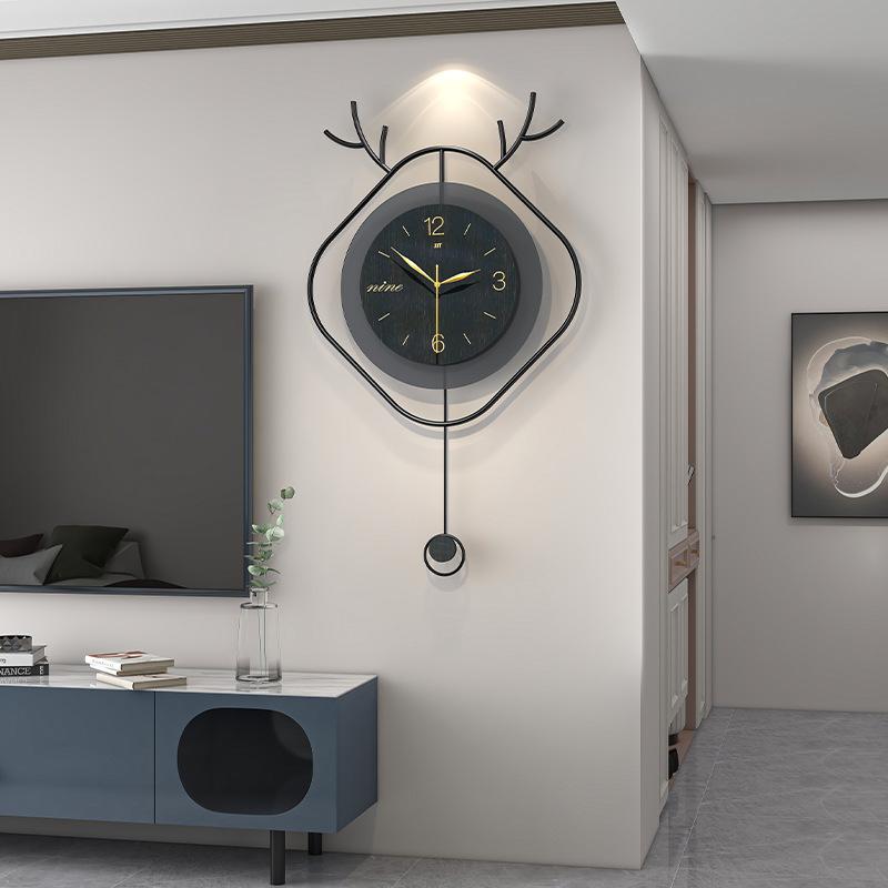 Modern Wall Clock Living Room Fashion Wall Watch Restaurant Decoration Silence Swing Clock Light Luxury Decorative Accessories