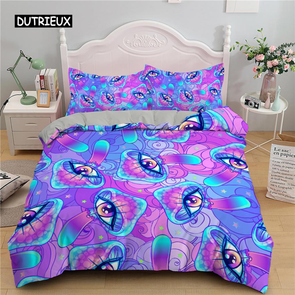 Buntes Buddha Bettbezug-Set Bunte Buddha Statue Religion Einzelbettwäsche-Set Polyester Rosa Rosen Dekor King-Size Bettbezug