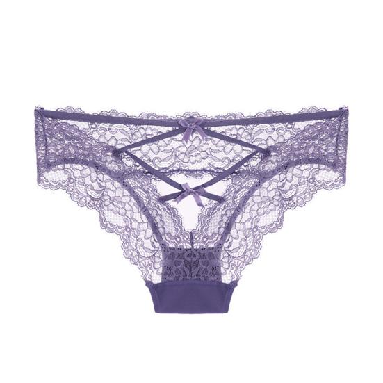 Sexy Underwear for Women Seamless Hipster Sheer Mesh Lace Panties Low Waist V-Back Strappy Criss Cross Briefs