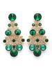 Inspiring Fashionable AD Stone Diamond Studded Gold Plated Green Choker Necklace with Dangle Earring Jewellery Set