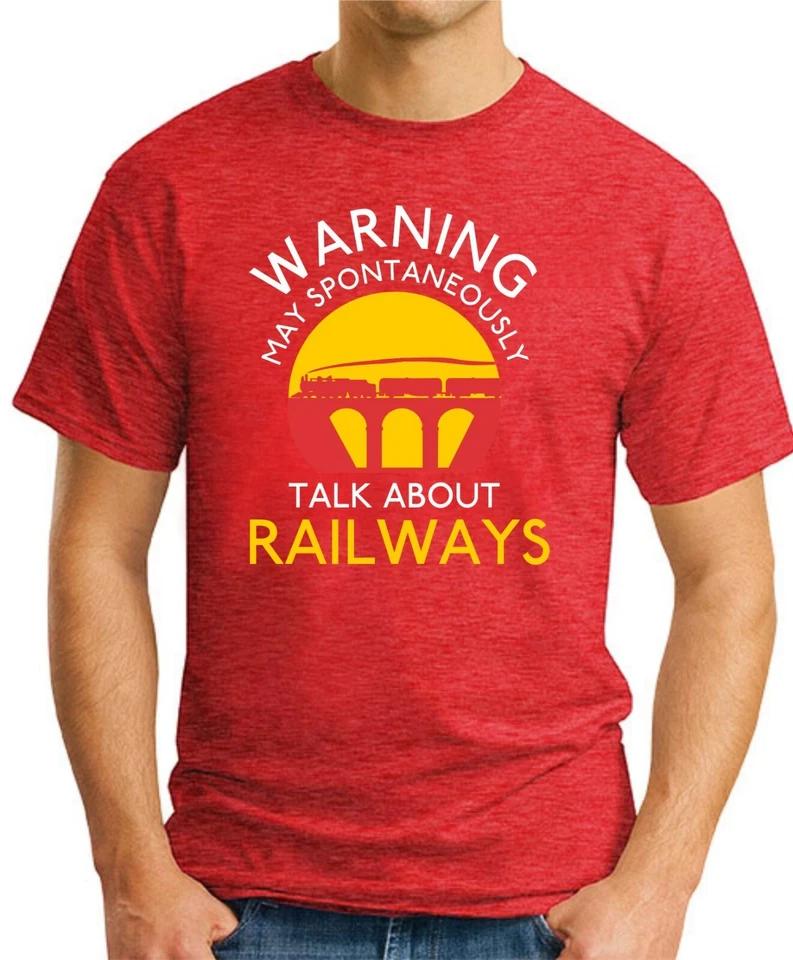 MAY SPONTANEOUSLY TALK ABOUT RAILWAYS T-SHIRT Trains Tube Stations Hornby Gift 3 2XL