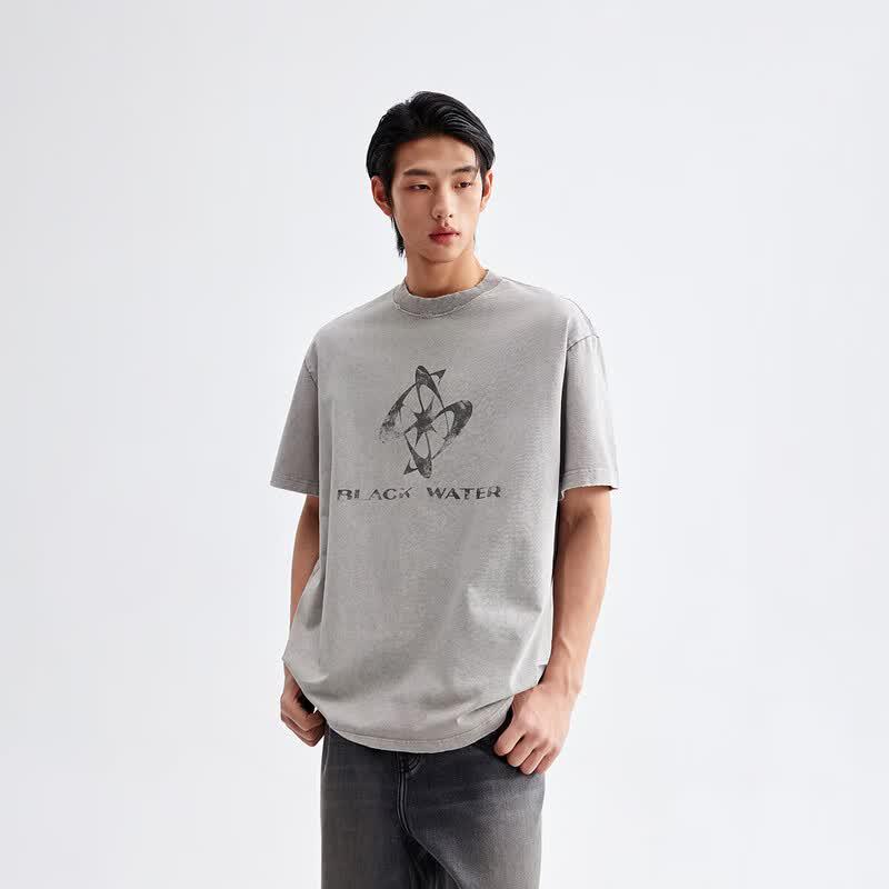 CHINISMCH Men s Vintage Washed Short Sleeve T-Shirt M