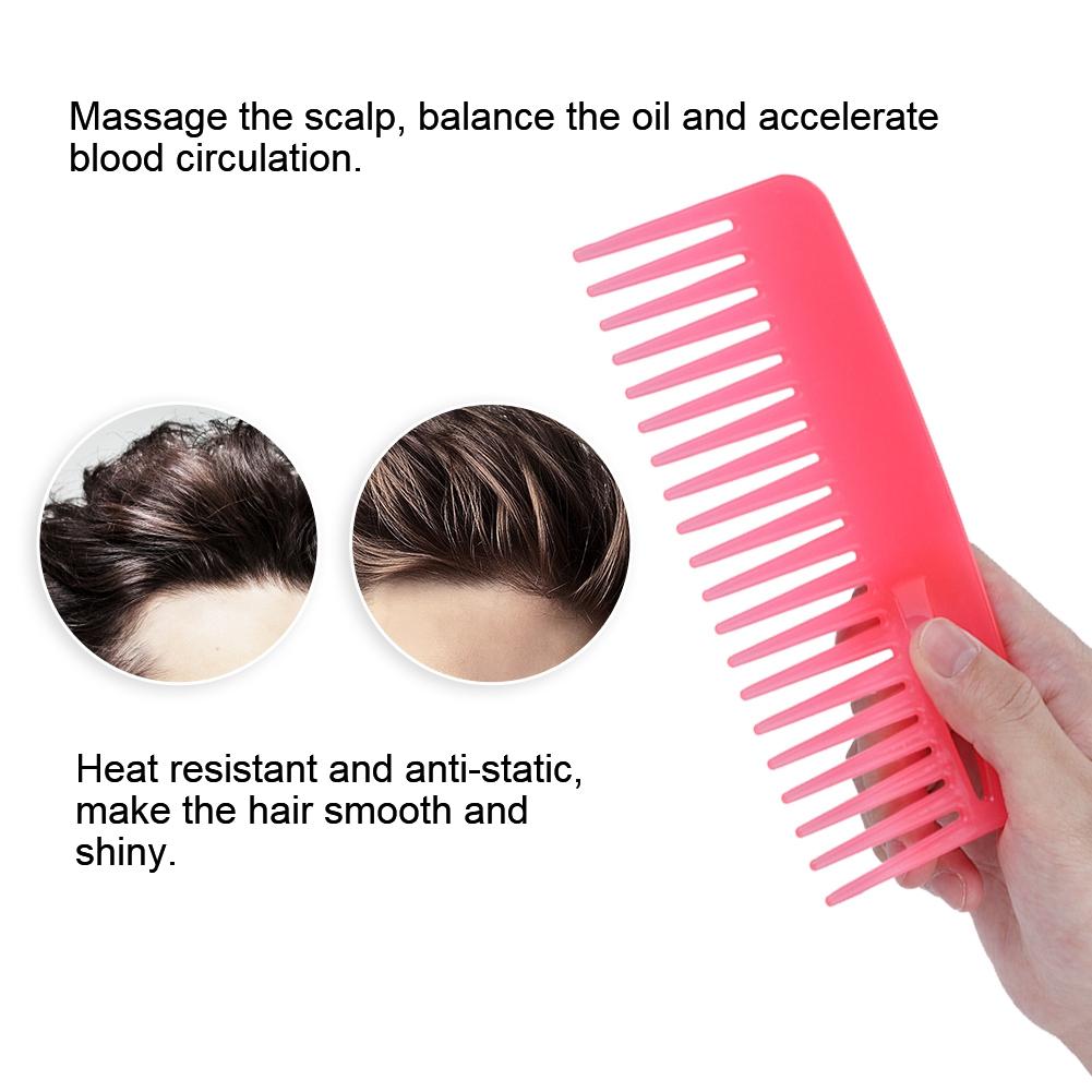 Colorful Large Wide Tooth Hair Styling Comb Anti Static Hairdressing Comb Hairstyle Tool Black