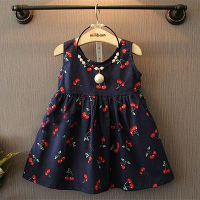 Vestito estivo da bambina senza maniche, dolce stile principessa, con scollo rotondo - Gonna comoda ed elegante
