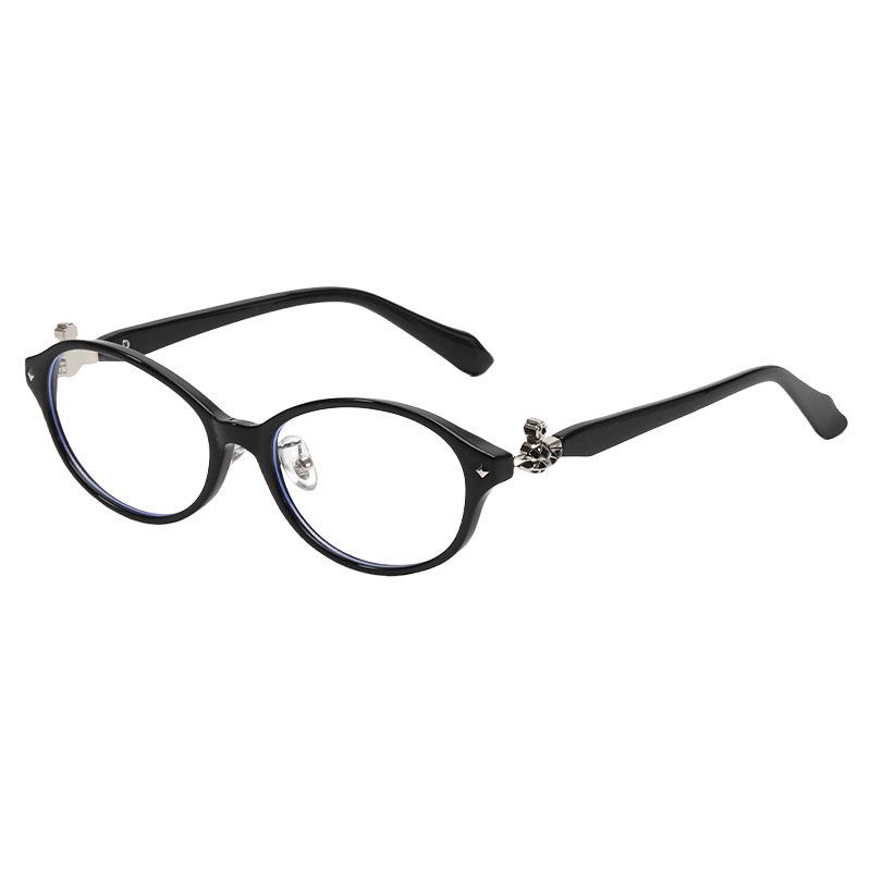 Oval Nerdy Glasses for Women: Retro Japanese Style, Anti-Blue Light, Saturn Design, Prescription Compatible.
