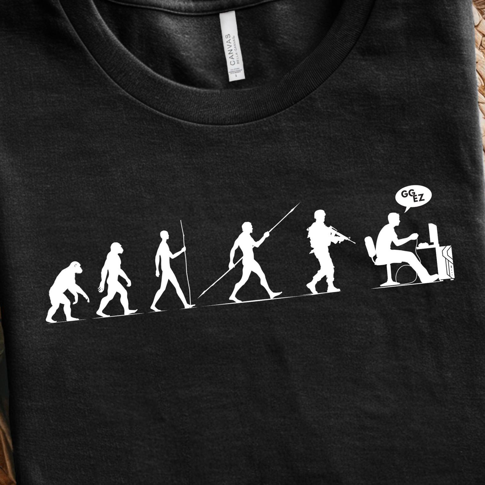 Evolution Gamer T-Shirt | Funny Gamer Gift Men s Gaming T-shirt | Father s Day Gift for Dad | Funny Tee | Gift For Brother Video Games Shirt M