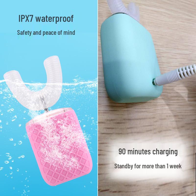 Children's & Adult Smart U-Shaped Electric Toothbrush with Soft Bristles & Magnetic Levitation Motor