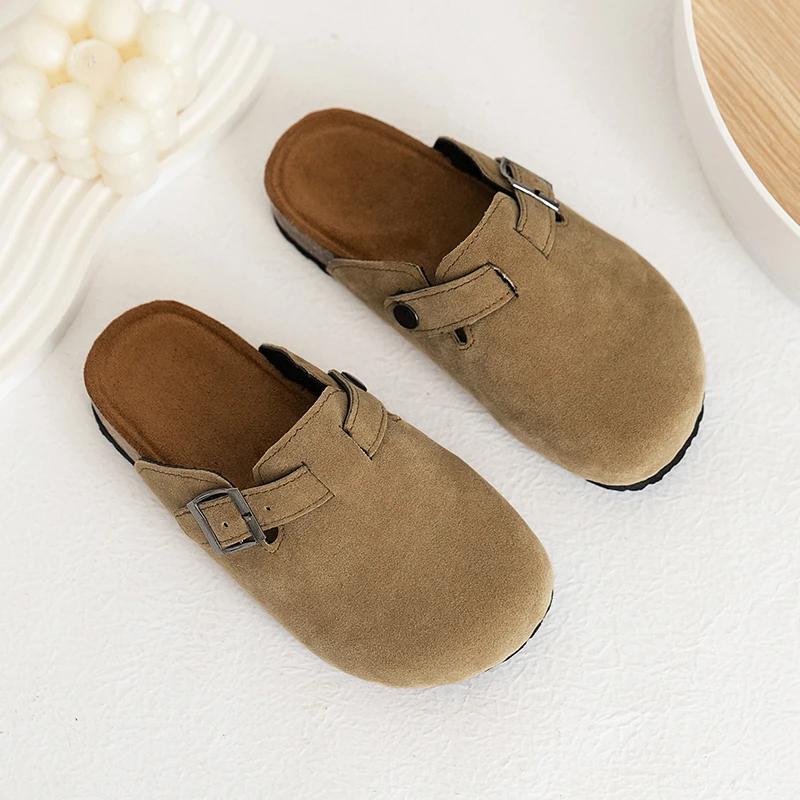 

Boys/girls s Cork Clogs Shoes Flat Closed Toe Thick Soled Slippers for Kids Outdoor Casual Girl s Flat Slippers Zapatos De Mujer 26 inner 16.5cm малиновий