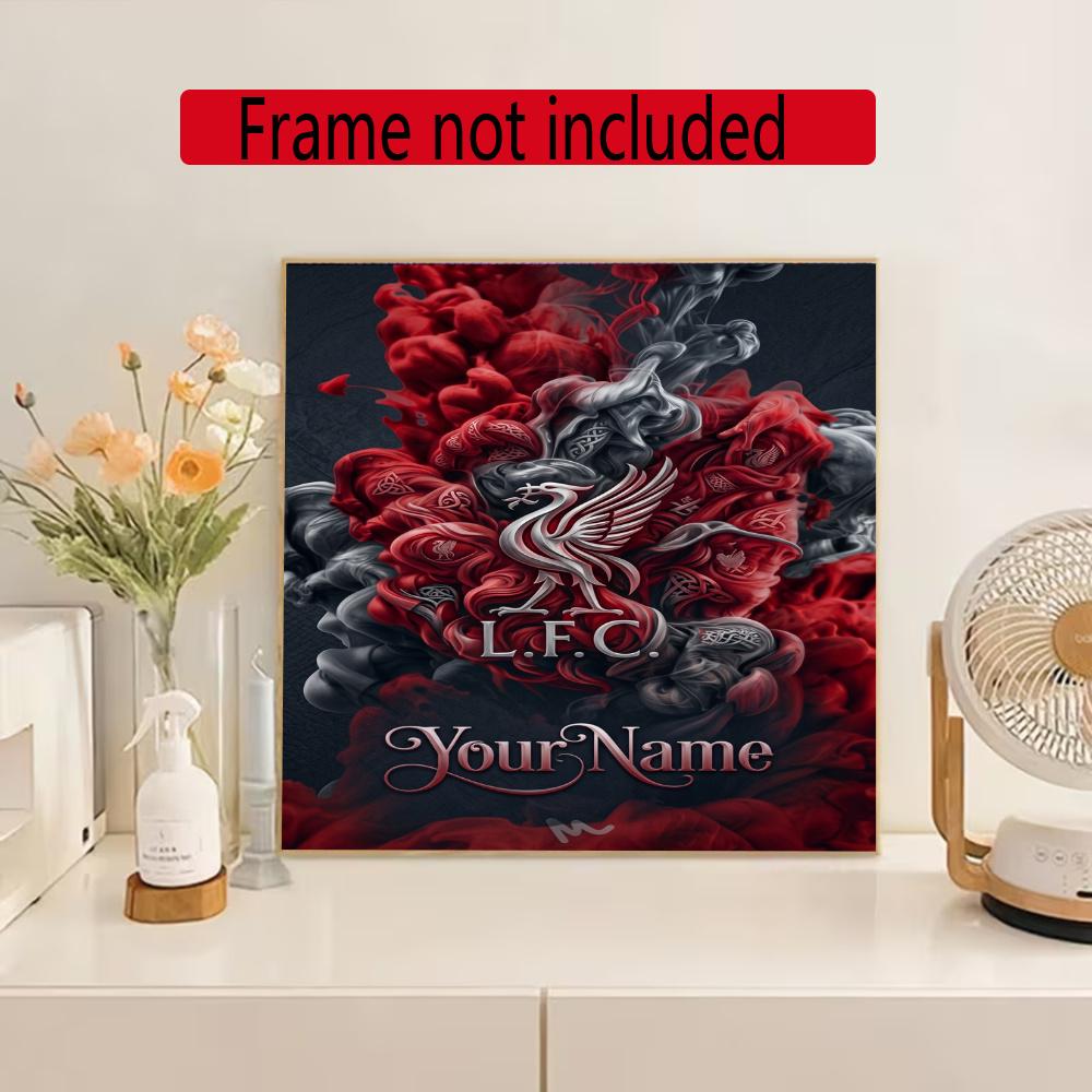 Liverpool Fc Customize Your Name Diamond Painting Round Diamond Rhinestones Mosaic Diamond Embroidery Wall Paintings Rhinestones Gift Frameless