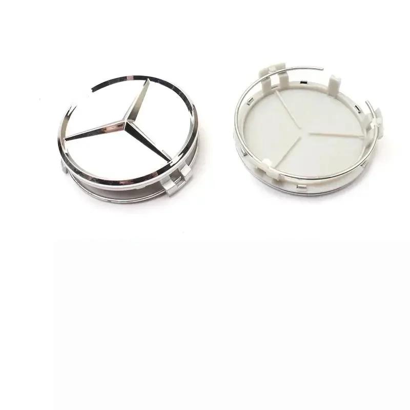 4 Pieces/Set 75mm Mercedes Benz AMG W203 W206 W220 W205 W211 W212 Car Wheel Center Hub Caps Benz Emblem Tire Rim Covers