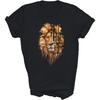 MPSstudio Christian Jesus Lion of Tribe Judah Cross Unisex Shirt Gift Women Men T-Shirt (Black;XL)