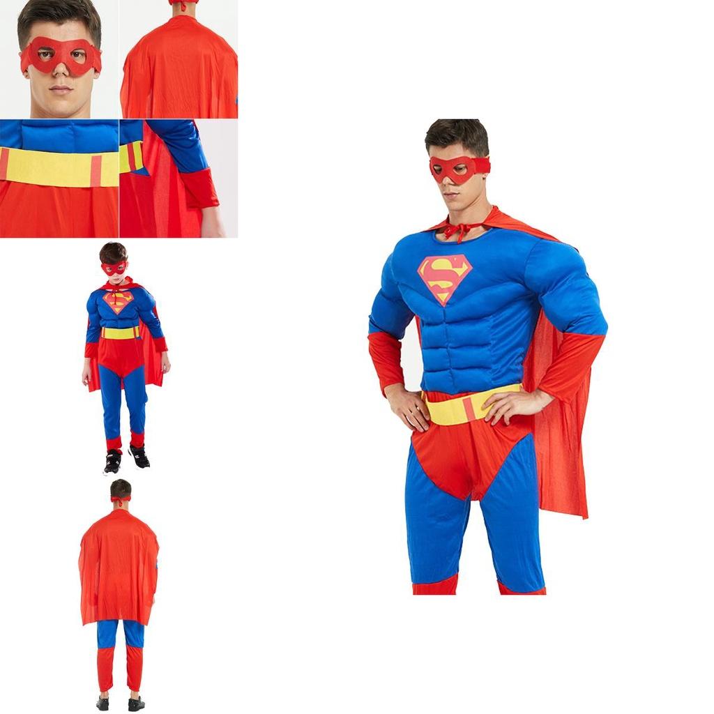 Exquisite Superman Superhero Christopher Reeve Muscle Jumpsuit For Halloween And Cosplay