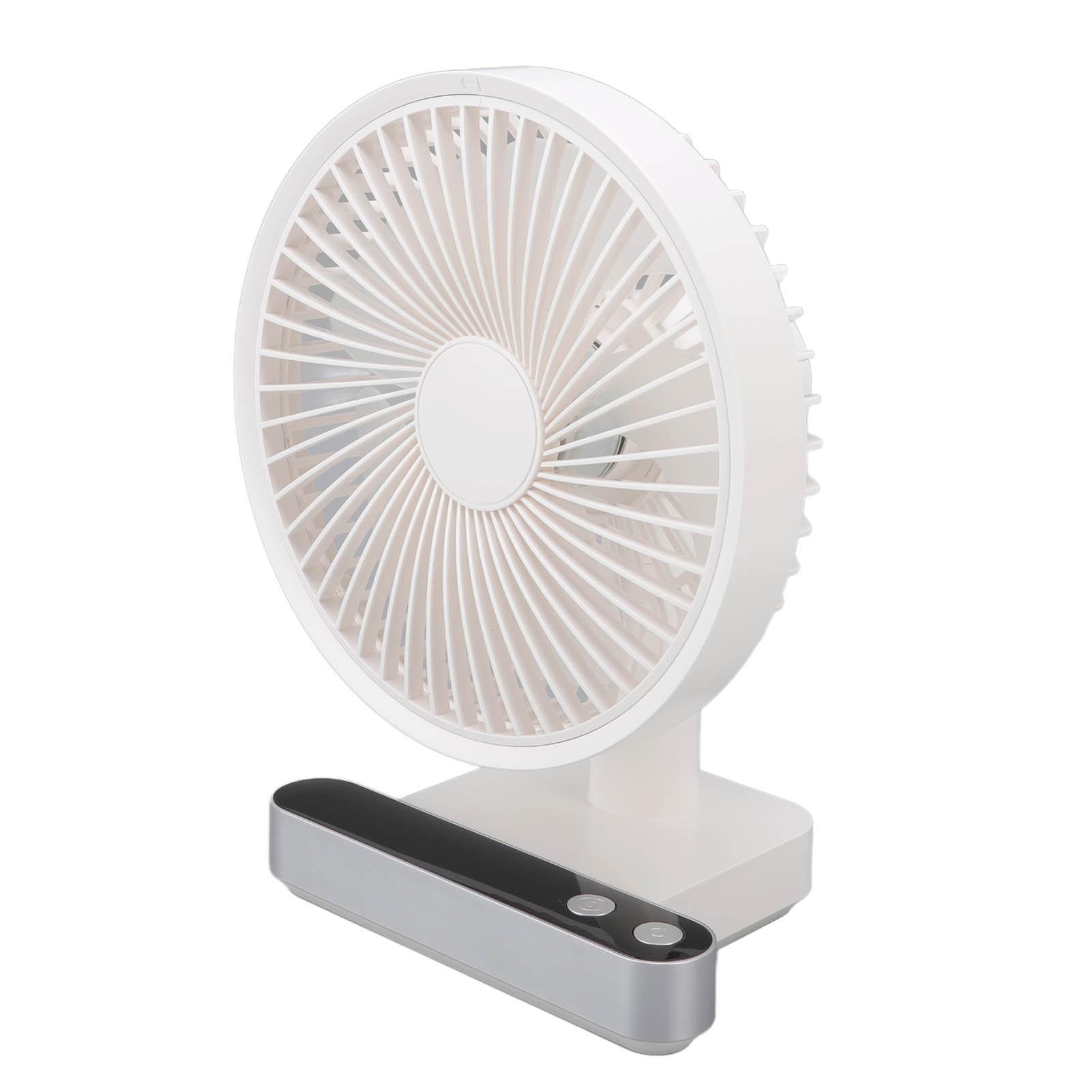 USB Small Desk Fans 4 s Low Noise 180 Degree Automatic Shaking Hd Rechargble 5000mAh Desk Fan with LED Display