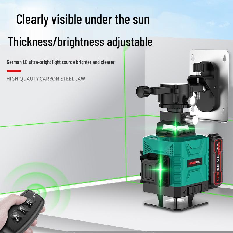 High-Precision 12-Line Outdoor Green Laser Level with Automatic Leveling for Walls and Floors