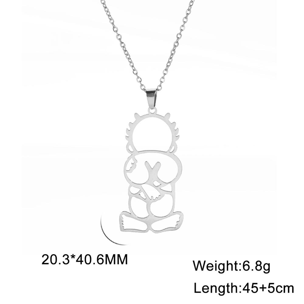 

Palestine Boy Handala Hanzala Pendant Necklace for Women Men Stainless Steel Chain Back Shadow Vintage Ethnic Jewelry