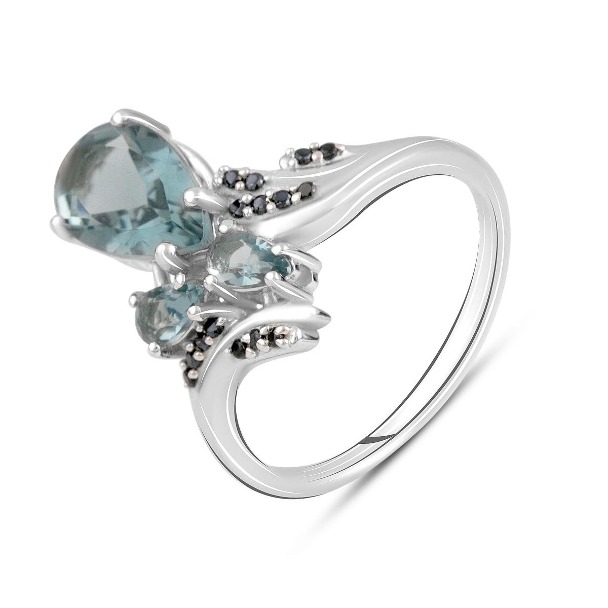 

Срібна каблучка з топазом Лондон Блю 1.837ct (2127345) 17.5 синій