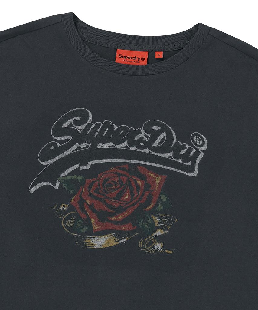 Syupeodeulai W Vintage Rose T-Shirt Dark Gray