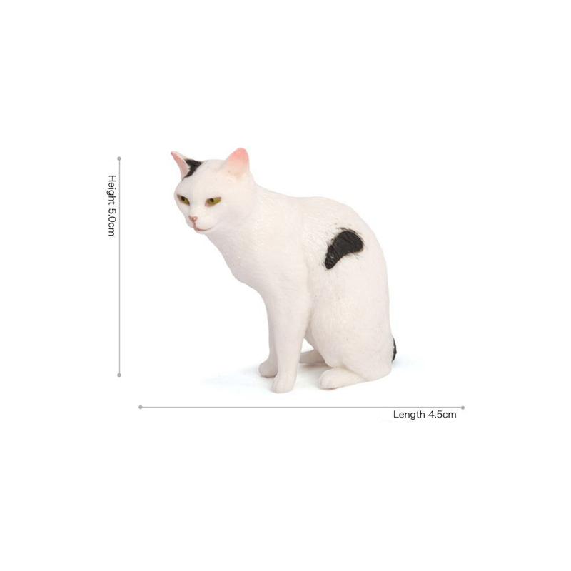 Simulation Animal Cat Model Black And White Cats Ornament Creative Stretching Lazy Kitten Craft Desktop Decoration Handmade