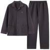 Herbst- und Winterverdickter reiner Baumwollpyjama Papa-Stil Herren Baumwolle Langärmlige Loungewear Warm Dünn Gefüttertes Sandwich-Set