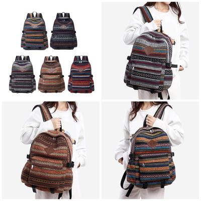 Canvas School Bag Laptop Backpack For College Students And Gym Enthusiasts Ethnic Book Bags Large Capacity Rucksacks