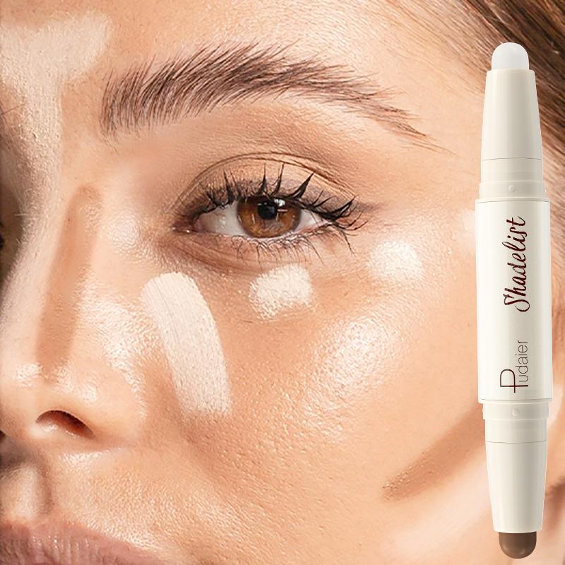 Feuchtigkeitsspendender Seidiger Dreidimensionaler Konturstift Natürlich Matt Zweifarbiger Gesichts-Highlighter Aufheller Nasenschatten Make-up Concealer