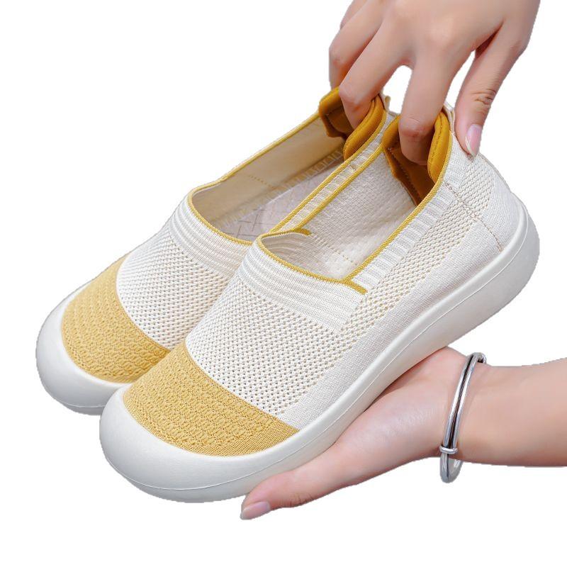 Mesh Cloth Shoes Women's Mesh Shoes Hollow Breathable Lightweight Mother Shoes Soft Sole Non-slip Fisherman Shoes