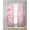 Christmas Snow Scene Snowflakes Gnome Pink Yarn Curtain Window Tulle Curtains For Living Room Kitchen Sheer Voile Curtains