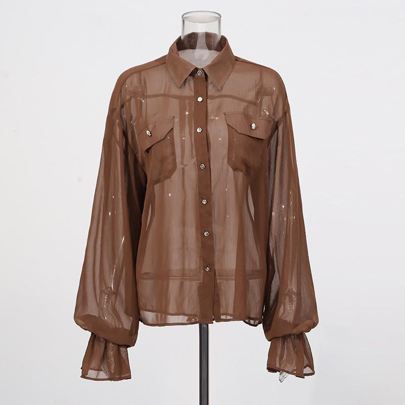 Temperament Casual Fashion Suit Women's Elegant Lapel Long-sleeve Shirt + High-waist Loose Cage Pants